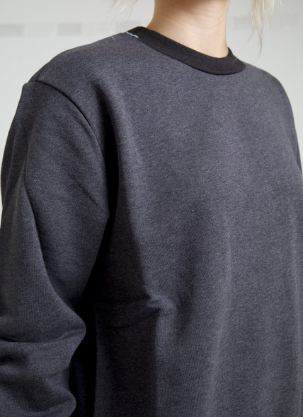 Dark Gray Cotton Crew Neck Pullover Sweater Dark Gray Cotton Crew Neck Pullover Sweater