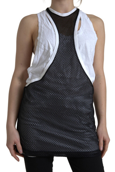 Black White Crewneck Sleeveless Tank Top Black White Crewneck Sleeveless Tank Top