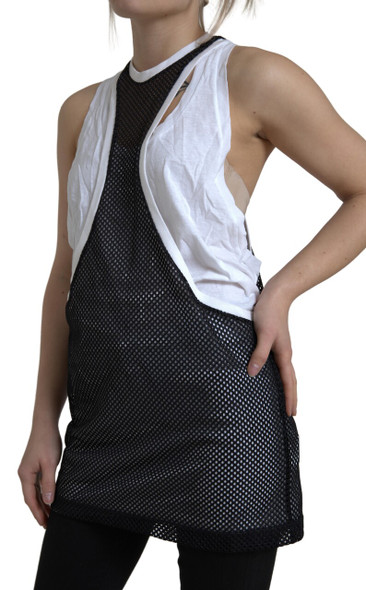 Black White Crewneck Sleeveless Tank Top Black White Crewneck Sleeveless Tank Top
