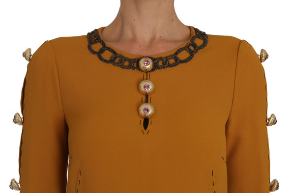 Brown Mini Crystal Embellished Dress Brown Mini Crystal Embellished Dress