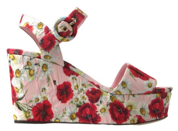 Multicolor floral print Wedges Floral Ankle Strap Sandals Multicolor floral print Wedges Floral Ankle Strap Sandals