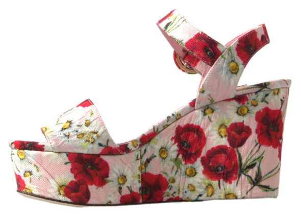 Multicolor floral print Wedges Floral Ankle Strap Sandals Multicolor floral print Wedges Floral Ankle Strap Sandals