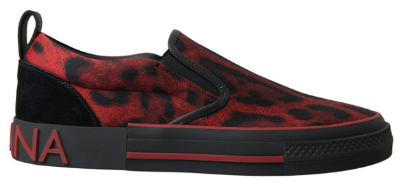 Dolce & Gabbana Red Black Leopard Loafers Sneakers Shoes Dolce & Gabbana Red Black Leopard Loafers Sneakers Shoes