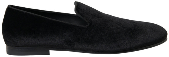 Dolce & Gabbana Black Velvet Loafers Formal Shoes Dolce & Gabbana Black Velvet Loafers Formal Shoes