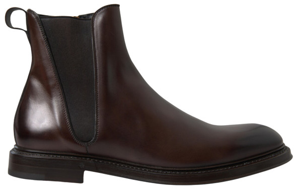 Dolce & Gabbana Brown Leather Chelsea Mens Boots Shoes Dolce & Gabbana Brown Leather Chelsea Mens Boots Shoes