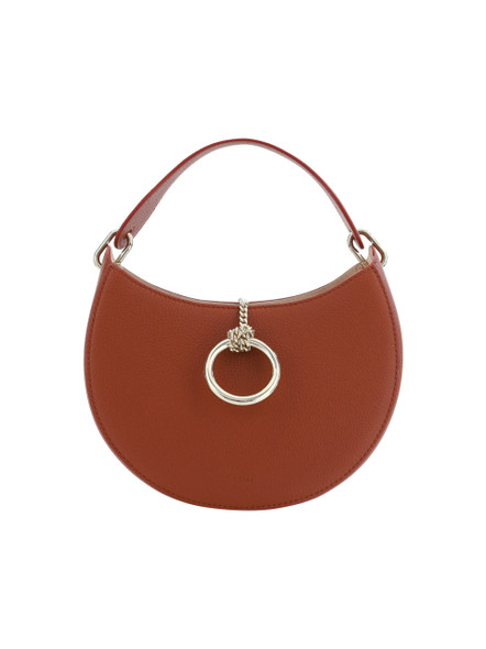 Sepia Brown Small Arlène Leather Shoulder Bag Sepia Brown Small Arlène Leather Shoulder Bag