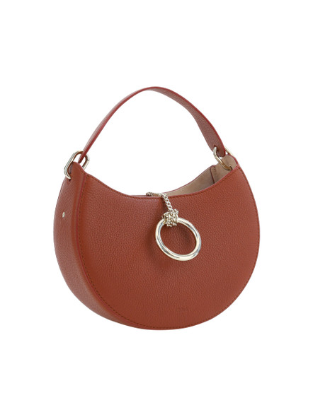 Sepia Brown Small Arlène Leather Shoulder Bag Sepia Brown Small Arlène Leather Shoulder Bag