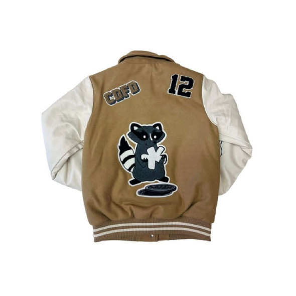 Chic Cotton and Faux Leather Bomber Jacket Chic Cotton and Faux Leather Bomber Jacket