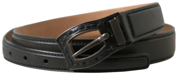 Ermanno Scervino Black Leather Metal Buckle Cintura Belt Ermanno Scervino Black Leather Metal Buckle Cintura Belt
