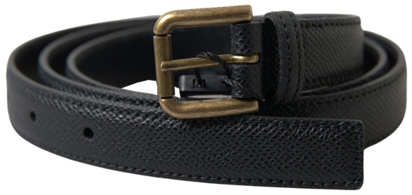 Dolce & Gabbana Black Leather Gold Metal Buckle Men Belt Dolce & Gabbana Black Leather Gold Metal Buckle Men Belt