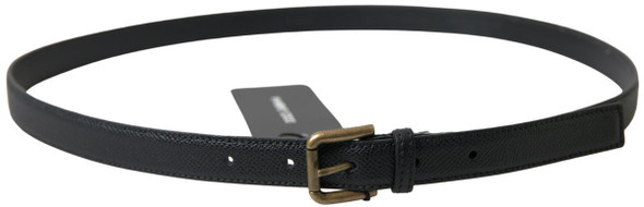 Dolce & Gabbana Black Leather Gold Metal Buckle Men Belt Dolce & Gabbana Black Leather Gold Metal Buckle Men Belt