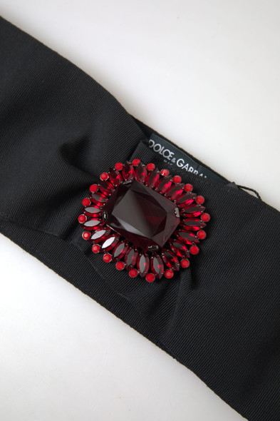 Dolce & Gabbana Black Crystal Brass Wide Waist Runway Belt Dolce & Gabbana Black Crystal Brass Wide Waist Runway Belt
