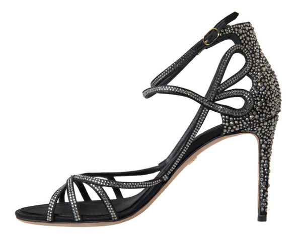 Dolce & Gabbana Rhinestone Stiletto Sandal Satin Shoes Dolce & Gabbana Rhinestone Stiletto Sandal Satin Shoes