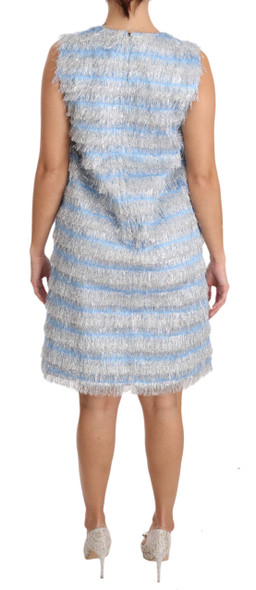 Dolce & Gabbana Light Blue Silver Shift Gown Dress Dolce & Gabbana Light Blue Silver Shift Gown Dress