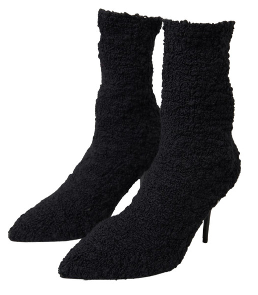 Dolce & Gabbana Black Stiletto Heels Mid Calf Boots Dolce & Gabbana Black Stiletto Heels Mid Calf Boots