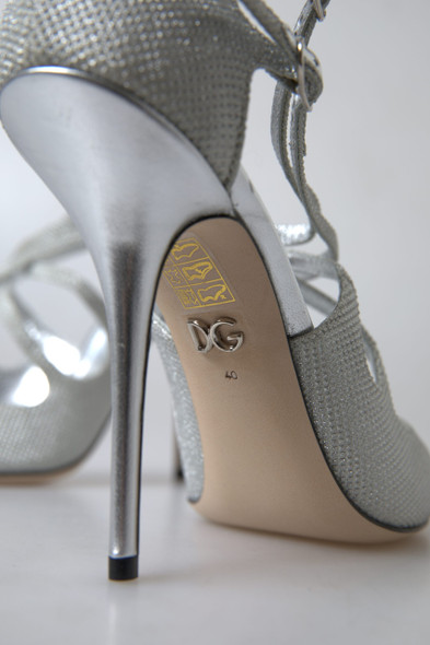 Dolce & Gabbana Silver Shimmers Sandals Heel Pumps Shoes Dolce & Gabbana Silver Shimmers Sandals Heel Pumps Shoes