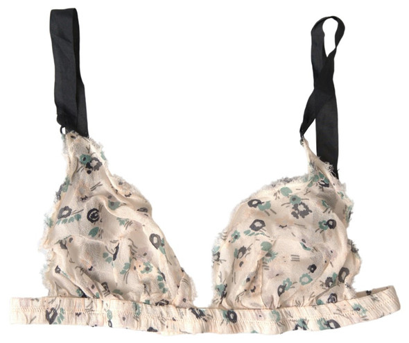 Beige Floral Underwear Bikini Bra Beige Floral Underwear Bikini Bra