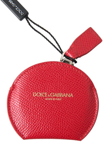 Red Calfskin Leather Hand Mirror Holder Red Calfskin Leather Hand Mirror Holder