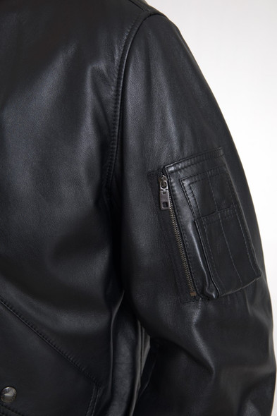 Dolce & Gabbana Black Leather Blouson Full Zip Bomber Jacket Dolce & Gabbana Black Leather Blouson Full Zip Bomber Jacket