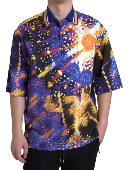 Dolce & Gabbana Luminaire Print Cotton Polo Top Men Shirt Dolce & Gabbana Luminaire Print Cotton Polo Top Men Shirt
