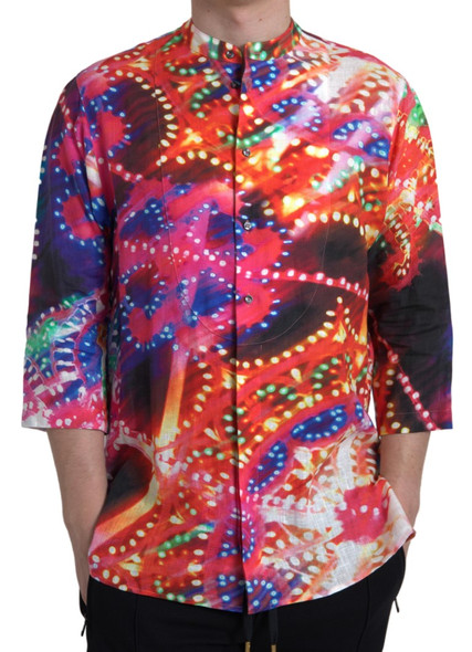 Multicolor Luminarie Print Linen Shirt Multicolor Luminarie Print Linen Shirt