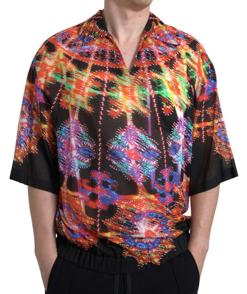 Multicolor Luminarie Print Men Cotton Shirt Multicolor Luminarie Print Men Cotton Shirt