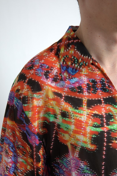 Multicolor Luminarie Print Men Cotton Shirt Multicolor Luminarie Print Men Cotton Shirt