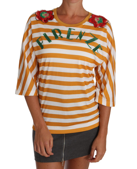 White Orange FIRENZE Top T-shirt White Orange FIRENZE Top T-shirt