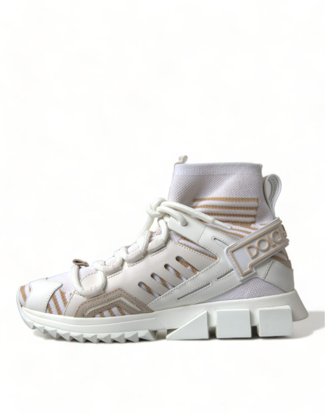 Dolce & Gabbana White Beige Sorrento Socks Sneakers Shoes Dolce & Gabbana White Beige Sorrento Socks Sneakers Shoes
