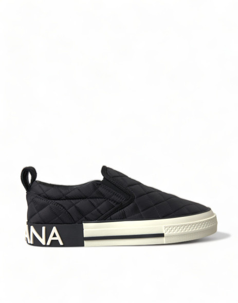 Black Quilted Slip On Low Top Sneakers Shoes Black Quilted Slip On Low Top Sneakers Shoes