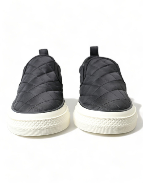 Black Quilted Slip On Low Top Sneakers Shoes Black Quilted Slip On Low Top Sneakers Shoes
