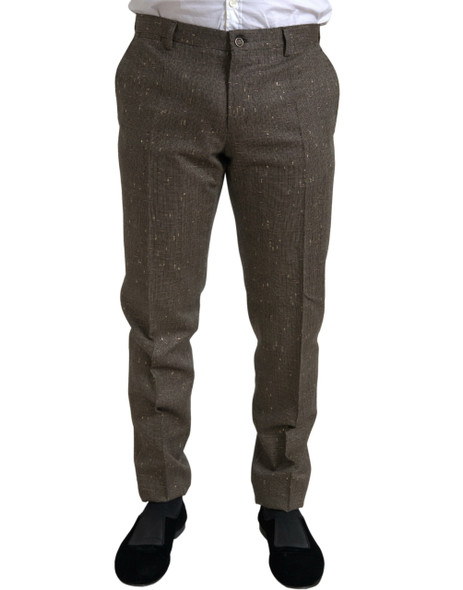 Brown Wool Dress Skinny Men Trouser Pants Brown Wool Dress Skinny Men Trouser Pants