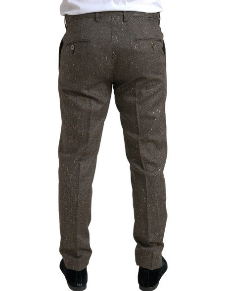 Brown Wool Dress Skinny Men Trouser Pants Brown Wool Dress Skinny Men Trouser Pants