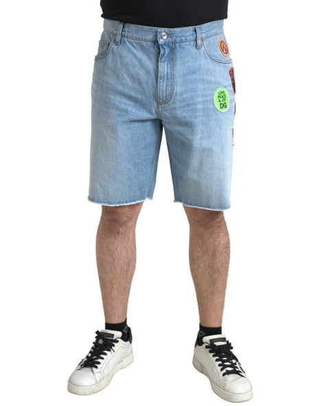 Dolce & Gabbana Light Blue Cotton Men Bermuda Denim Shorts Dolce & Gabbana Light Blue Cotton Men Bermuda Denim Shorts