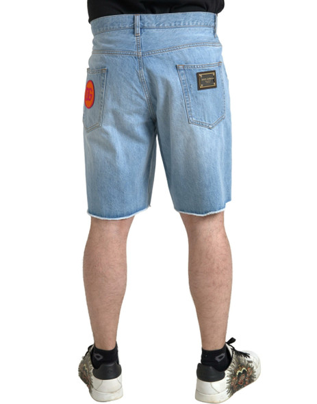 Dolce & Gabbana Light Blue Cotton Men Bermuda Denim Shorts Dolce & Gabbana Light Blue Cotton Men Bermuda Denim Shorts