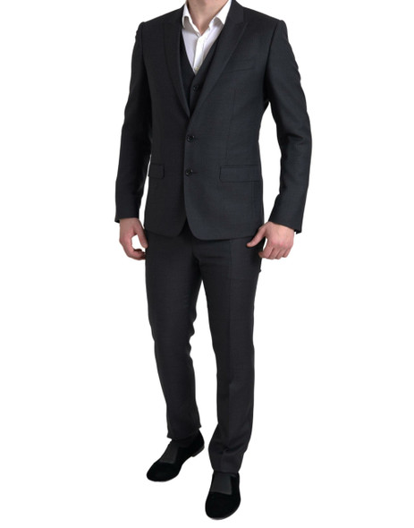 Dolce & Gabbana Black 3 Piece Single Breasted MARTINI Suit Dolce & Gabbana Black 3 Piece Single Breasted MARTINI Suit