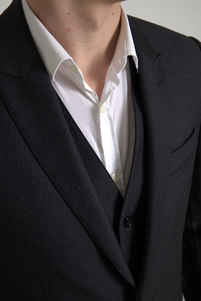 Dolce & Gabbana Black 3 Piece Single Breasted MARTINI Suit Dolce & Gabbana Black 3 Piece Single Breasted MARTINI Suit