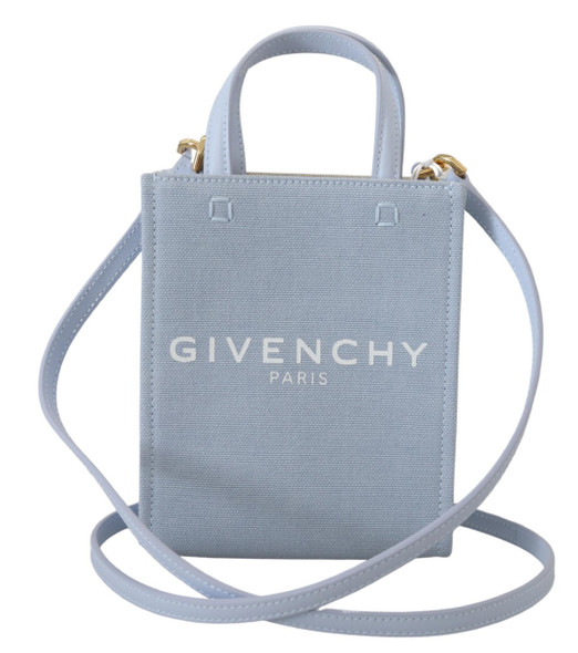 Blue Coated Canvas Vertical Cloud Mini Shoulder Bag Blue Coated Canvas Vertical Cloud Mini Shoulder Bag