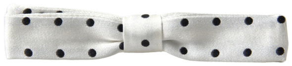 White Silk Polka Dot Adjustable Neck Men Bow Tie White Silk Polka Dot Adjustable Neck Men Bow Tie