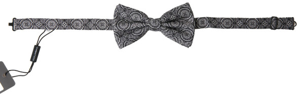 Dolce & Gabbana Black White Pattern Adjustable Neck Papillon Bow Tie Dolce & Gabbana Black White Pattern Adjustable Neck Papillon Bow Tie