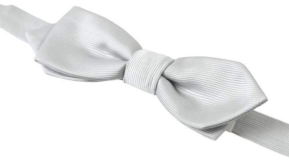 Dolce & Gabbana Gray Silk Adjustable Men Neck Papillon Bow Tie FT3790 Dolce & Gabbana Gray Silk Adjustable Men Neck Papillon Bow Tie FT3790