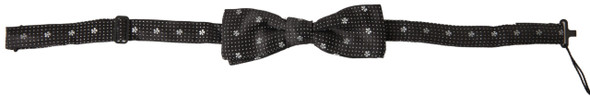Dolce & Gabbana Black Patterned Silk Adjustable Men Neck Papillon Bow Tie Dolce & Gabbana Black Patterned Silk Adjustable Men Neck Papillon Bow Tie