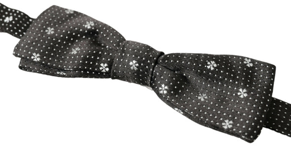 Black Patterned Silk Adjustable Men Neck Papillon Bow Tie Black Patterned Silk Adjustable Men Neck Papillon Bow Tie