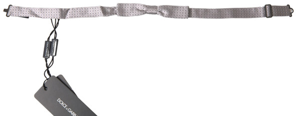 Gray Dotted Silk Adjustable Men Neck Papillon Bow Tie Gray Dotted Silk Adjustable Men Neck Papillon Bow Tie