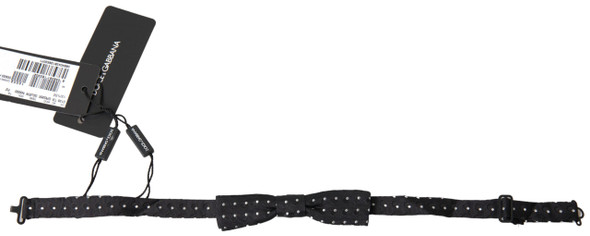 Dolce & Gabbana Black Polka Dot Silk Adjustable Men Neck Papillon Bow Tie FT3799 Dolce & Gabbana Black Polka Dot Silk Adjustable Men Neck Papillon Bow Tie FT3799