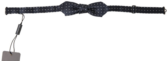 Blue Polka Dot Silk Adjustable Men Neck Papillon Bow Tie Blue Polka Dot Silk Adjustable Men Neck Papillon Bow Tie