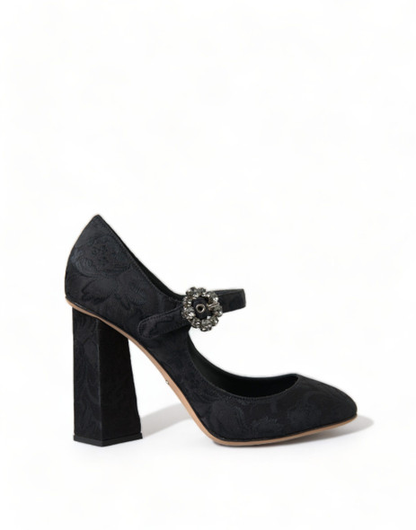 Dolce & Gabbana Black Brocade Mary Janes Heels Pumps Shoes Dolce & Gabbana Black Brocade Mary Janes Heels Pumps Shoes