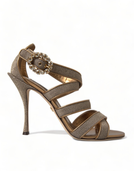 Bronze Crystal Strap Heels Sandals Shoes Bronze Crystal Strap Heels Sandals Shoes