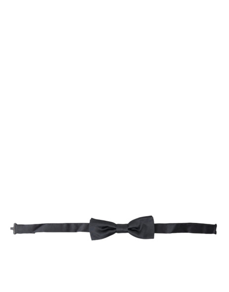 Dolce & Gabbana Dark Gray Silk Adjustable Neck Men Papillon Bow Tie Dolce & Gabbana Dark Gray Silk Adjustable Neck Men Papillon Bow Tie