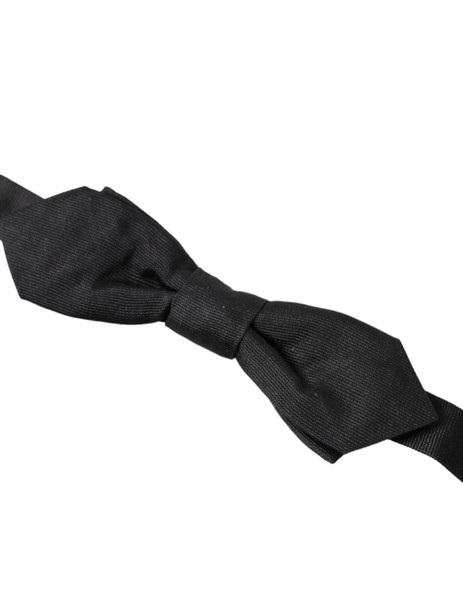 Dolce & Gabbana Black Silk Adjustable Neck Men Papillon Bow Tie Dolce & Gabbana Black Silk Adjustable Neck Men Papillon Bow Tie
